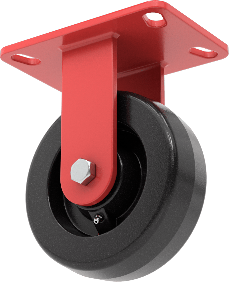 6-1/2" x 4-1/2" Plakalı Yüksek Kapasiteli Kingston Tekerlek, 6 inç Çapında Fenolik Tekerlekli Sert — 6", Levha, Sert