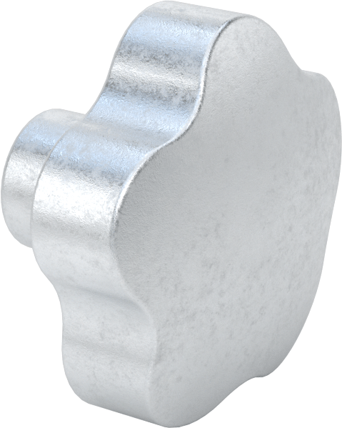Alüminyum Beş Kollu Topuz, 12 mm delik çaplı — 12 mm, Dişsiz Delik, Beş Kollu