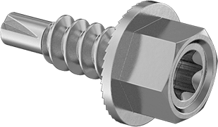 Metal için Yırtılmaya Dayanıklı Çelik Delme Vidaları, Torx Tahrikli Standart Başlık, Çinko Kaplamalı, Numara 8 Boyut