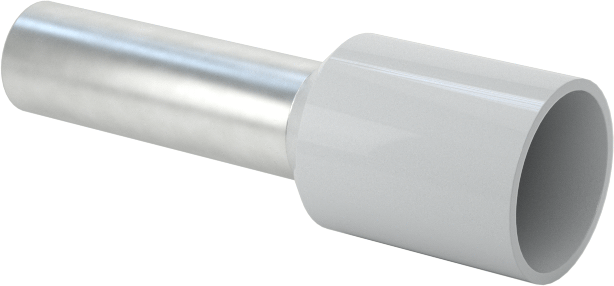 Yalıtımlı Tel Uçları, Bir adet 12 AWG Tel için, 0.39" Pim Uzunluğu, Gri