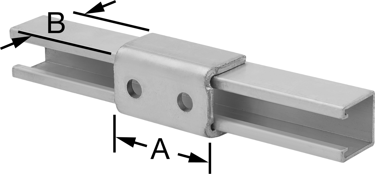 Strut Kanalı Braketi, Sarmalı Düz, Toz Boyalı Çelik, 3-1/2" Uzunluk