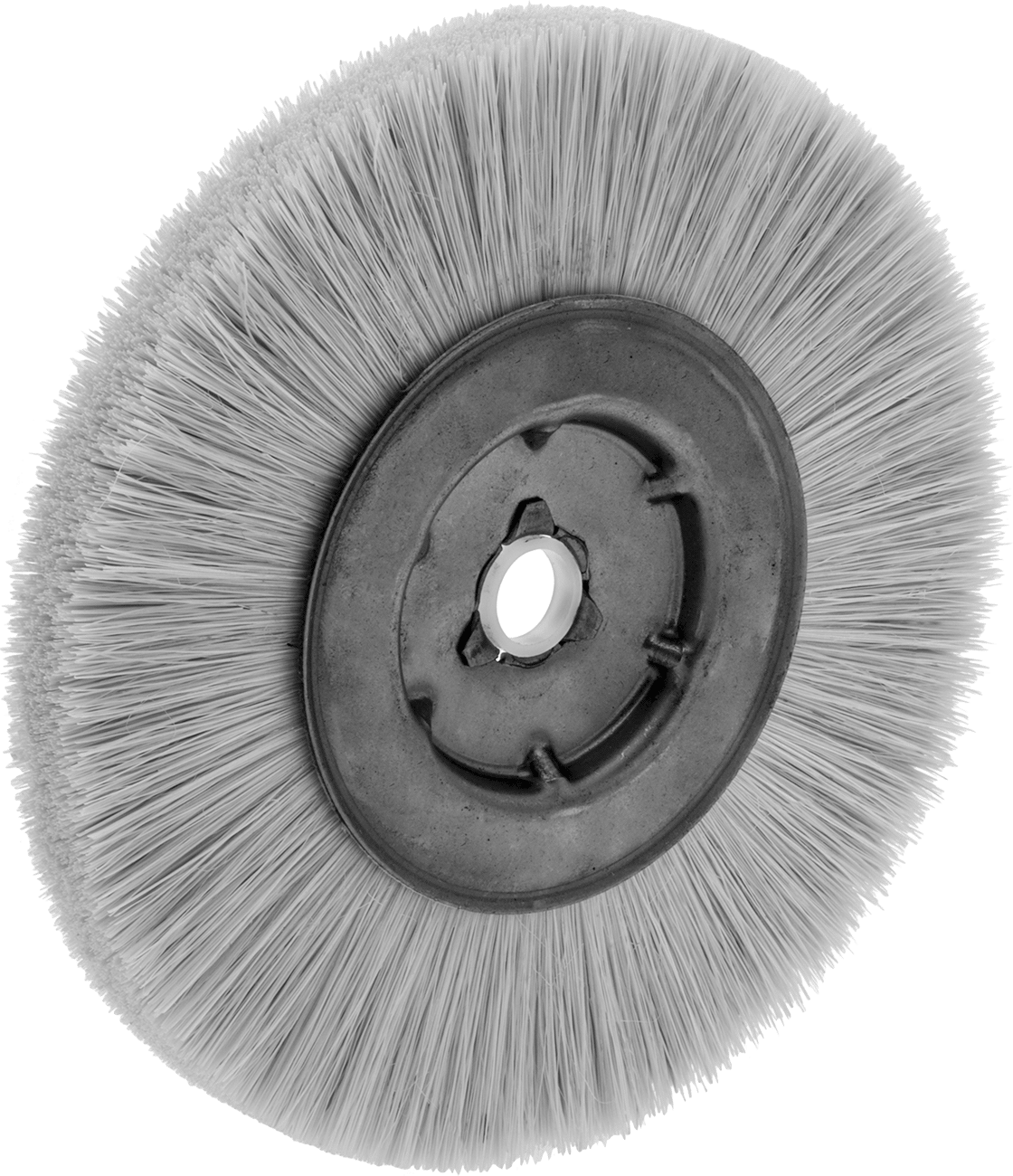 Düşük Çizilme Tampiko Kıllı Tekerlek Fırçası, Öğütücüler için, 6" Fırça Çapı, 5/8" ve 1/2" Mil Deliği — Tampico, Tekerlek, 1⁄2", 5⁄8"