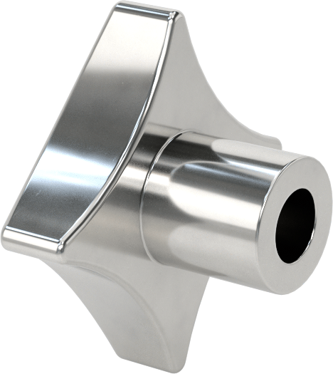 Paslanmaz Çelik Dört Kollu Topuz, 3/8" Çapında 1-1/4" Derinlikte Delikli