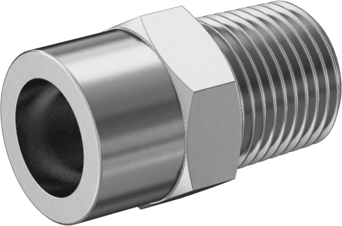 Paslanmaz Çelik Borular için Soket Bağlantılı Fitting, Soket x Erkek Boru Adaptörü, 5/8" Boru Dış Çapı, 1/2" NPT — 304 Stainless Steel, 3…