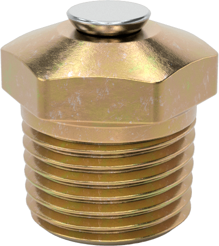 Basınç Tahliye Havalandırması, Çinko Kaplı Çelik, 1/8" NPTF, 1/2" Toplam Yükseklik, 1 ila 5 PSI