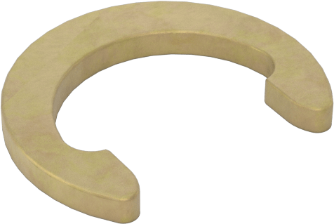 Yan Montajlı Harici Segman, Düşük Boşluk, Sarı Kromat Kaplamalı Çelik, 1/8" Dış Çap için