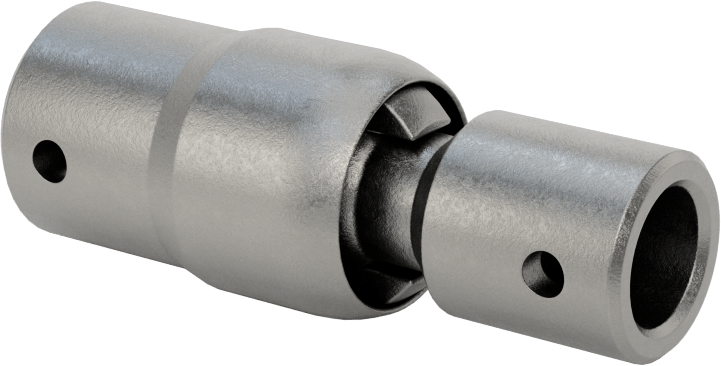 Küresel ve Soket U-Mafsal, Çelik, 3/8" Çap x 9/16" Derinlikli Mil — Küre ve Yuva, Yaylı Pim, Tekli