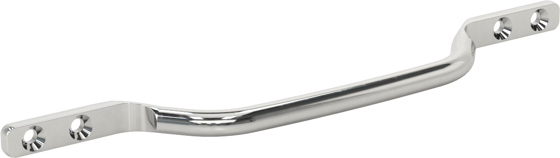 Dişsiz Delikli Montajlı Yuvarlak Çekme Kolu, Krom Kaplı Çelik, Havşa, 12-1/8" Merkezden Merkeze Genişlik — 12 1⁄8", Dişsiz Delik, Çelik