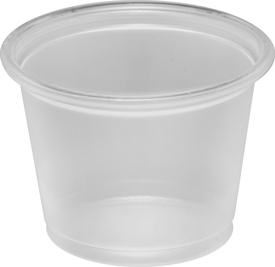 1 FL. oz. Kapasiteli Tek Kullanımlık Plastik Numune Bardakları — Plastik, 1 3⁄4", 1 1⁄4"