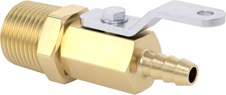 Pirinç Gövdeli Açma/Kapama Vanası, 1/2 NPT Erkek x 1/4" İç Çaplı Boru için Standart Tırnaklı Bağlantı Elemanı