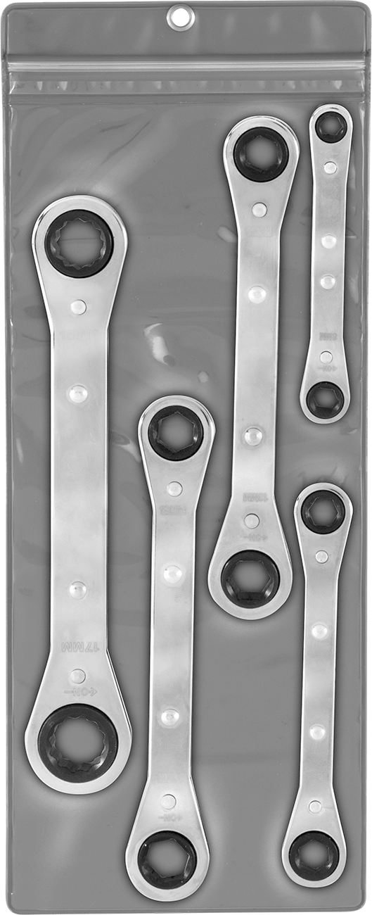 Cırcırlı Kutu Anahtarı 5 Parça Metrik Set — 5, Set, 4 1⁄2" to 8 1⁄8"
