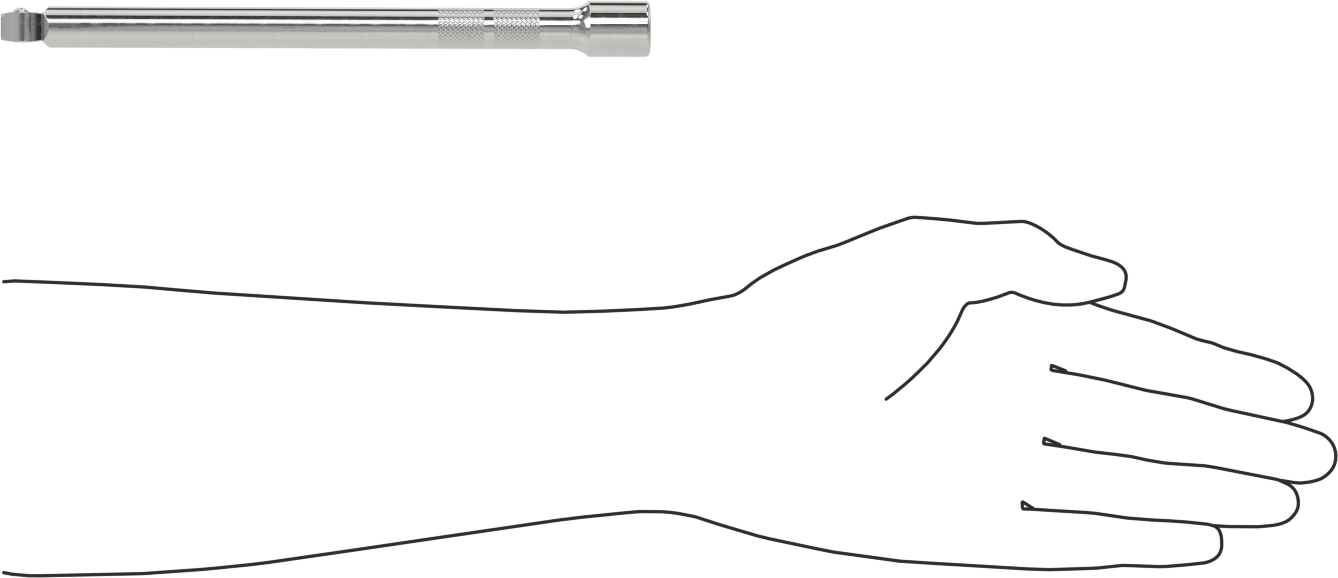 Sallantılı Soket Uzatma, 3/8" Kare Tahrikli, 8" Toplam Uzunluk
