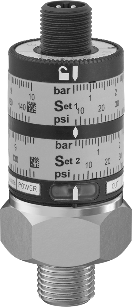 Elektronik Basınç Şalteri, Çift Ayar Noktalı, 4-1/2 ila 145 PSI, 1/4 BSPP Erkek