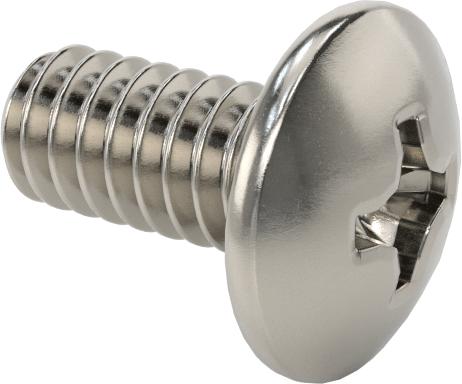 18-8 Paslanmaz Çelik Bombe Başlı Phillips Vida, 0-80 Diş Boyutu, 1/8" Uzunluk