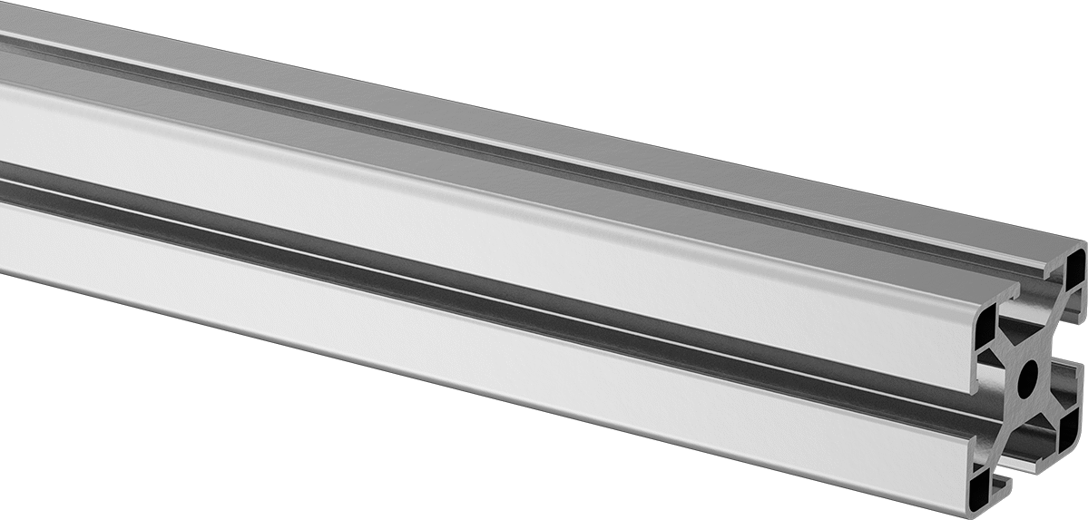 T-Yivli Çerçeve Rayı, Dört yuvalı tekli, Pürüzsüz, Gümüş, 1" Yükseklik x 1" Genişlik — Tekli, 1", 1"