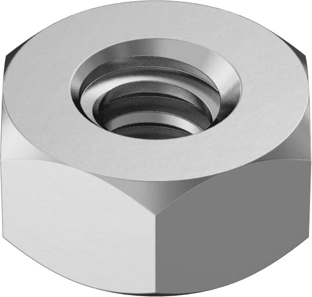 Acme Altıköşe Somun, Sağ Yönlü, Çinko Kaplı Çelik, 1/4"-16 Diş Boyutu