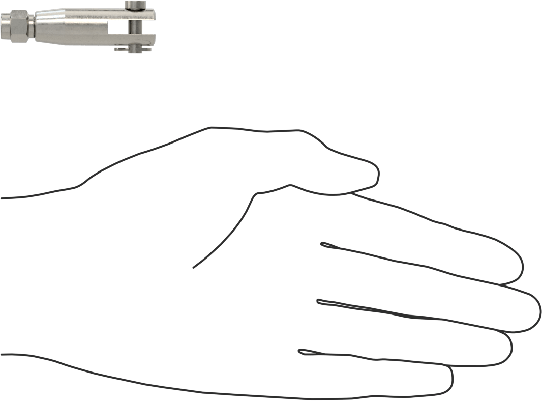 Kaldırma için Plug-Lock Tel Halat Bağlantı Parçası, 316 Paslanmaz Çelik, Çatal Uç, 3/64" ila 1/16" Halat Çapı için