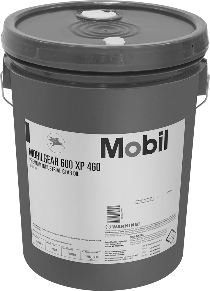 Mobil Mobilgear 600 XP 460 Dişli Yağı, 5 Galon — Kova, Dişli Kutuları, Sonsuz Dişliler, Mineral Yağ