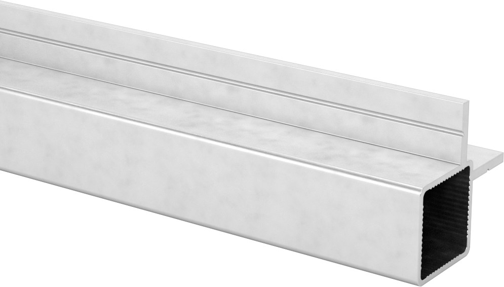 Pres Geçmeli Çerçeve Bağlantı Elemanı, Standart Ray, L-Flanşlı, 1/4" Kalınlıkta Panel için, 1" Yükseklik x 1" Genişlik