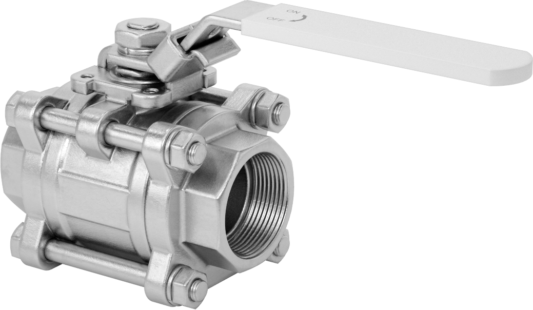 316 Paslanmaz Çelik Kolay Bakımlı Açma/Kapama Valfi, Kilitlenebilir Tutamaklı, PTFE Yuvası, 1-1/2 NPT Dişi