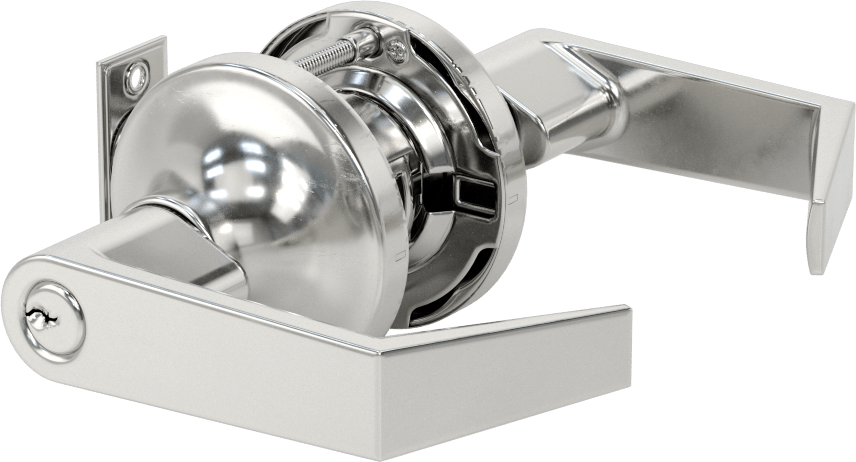 Assa Abloy Accentra (Yale) 5300Ln Kapı Kolu, 8 Para Yiv, Anahtar ve Düğme Kilitli, 2-3/8" Boğaz Mesafesi
