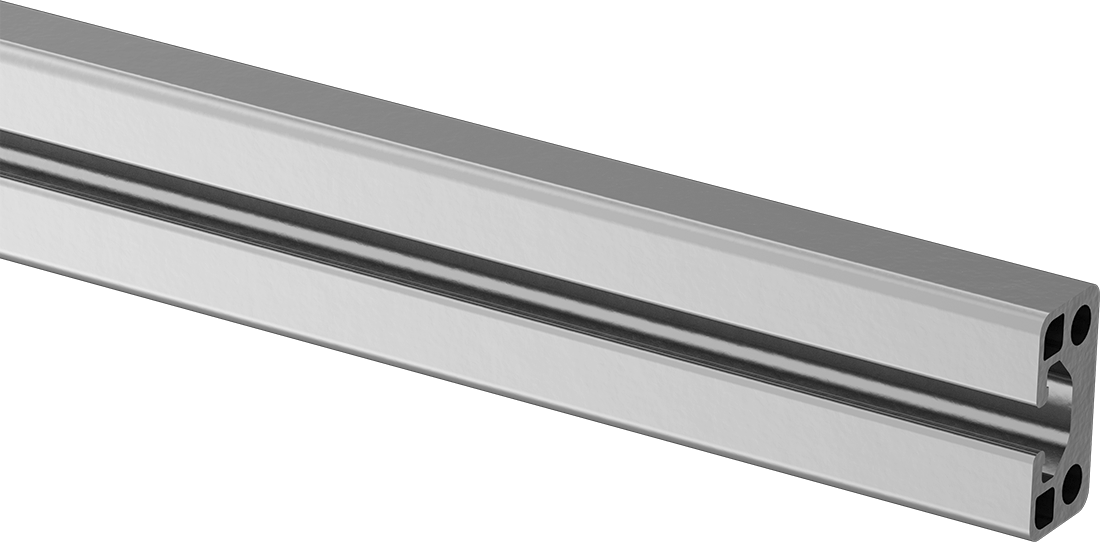 T-Yivli Çerçeve, Düşük Profilli 1 Yuvalı Tek Ray, 40 mm Yükseklik x 20 mm Genişlik — 40mm, 20mm, İçi Boş