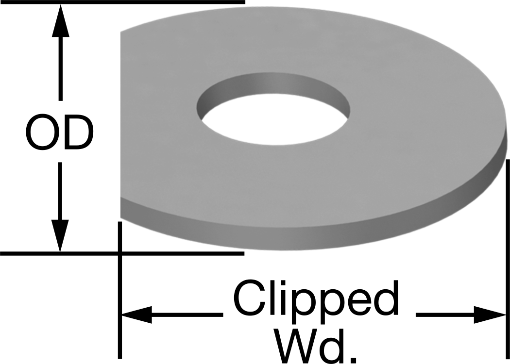 Klipsli Pul, Çelik, M2 Vida Boyutu için, 2.200 mm İç Çap, 4.500 mm Dış Çap