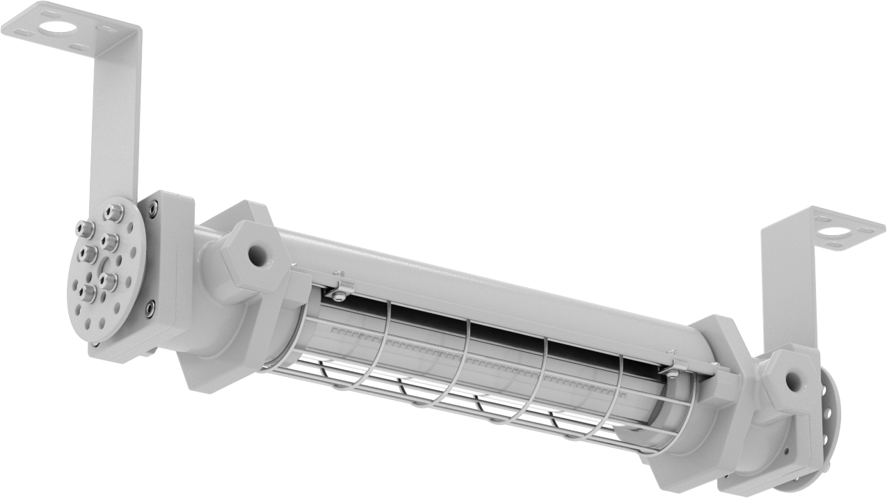 Patlamaya Dayanıklı Boru Şeklinde Makine Işığı — 120V AC ila 277V AC, Tel Uçları, Tozlu, Tehlikeli, Dalgıç