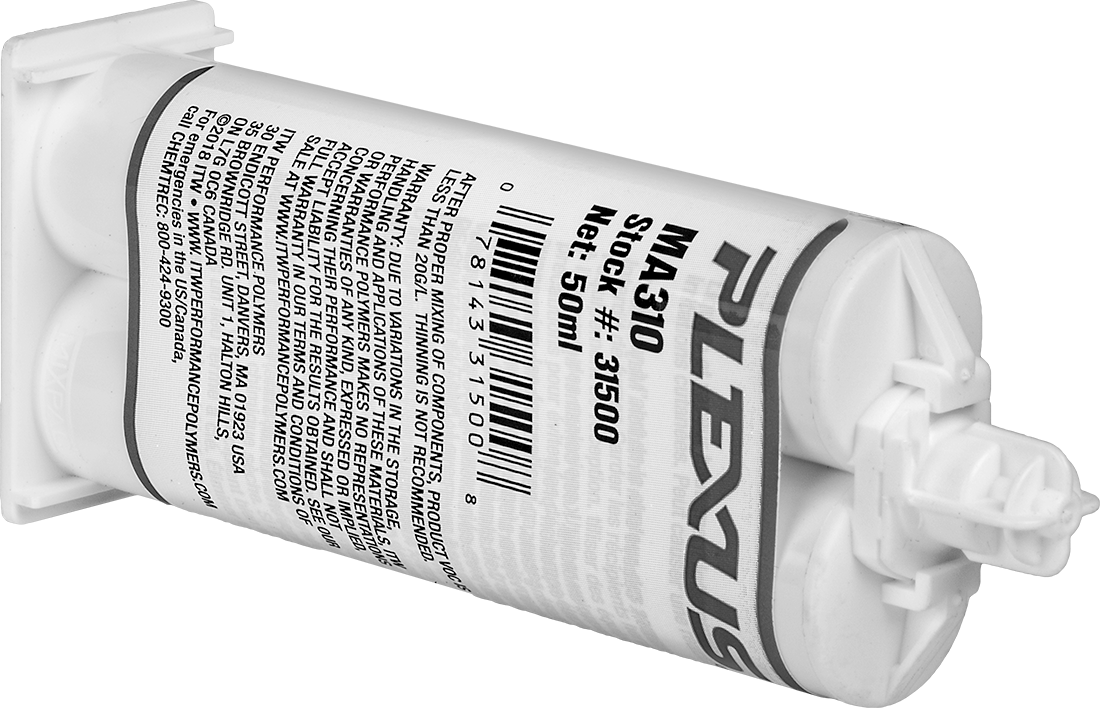 Sertleştirilmiş Akrilik Yapısal Yapıştırıcılar, Sertleştirilmiş Akrilik, Plexus MA310, 1.58 FL. oz.