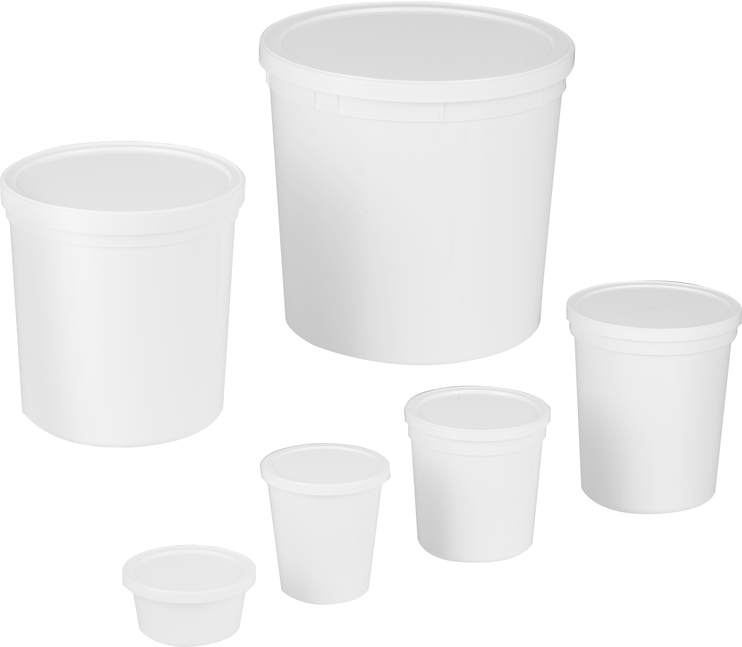 Saklama Kapları, Beyaz, 6 Boyutlu Çeşitler — 4 fl. oz., 8 fl. oz., 16 fl. oz., 1 qt., 2 1⁄4 qt., 165 fl. oz., Plastik, -