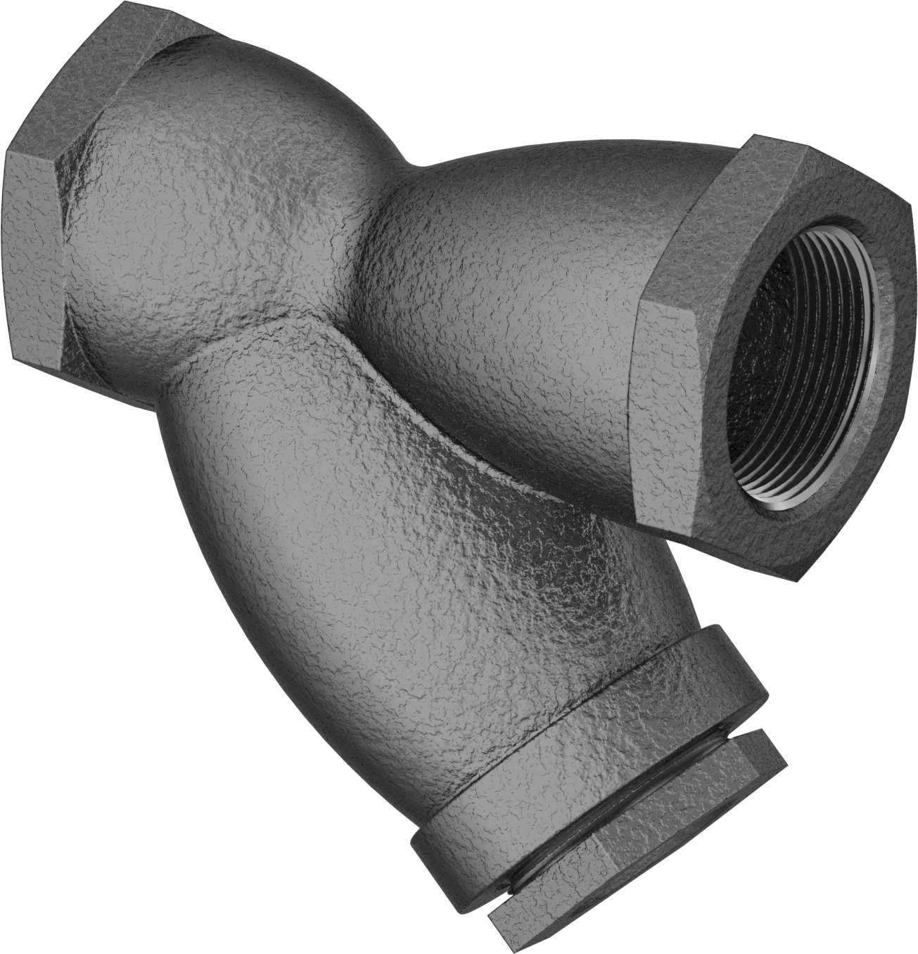 Düşük Basınçlı Demir Y-Süzgeç, 1-1/2 NPT Bağlantı ve 20 Boyutlu Hasır Elekli — 1, 1 1⁄2, Dişli, 304 Stainless Steel, Iron, Stainless Steel