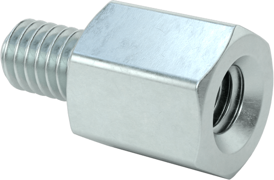 Erkek-Dişi Dişli Altıgen Ara Parça, Çinko Kaplamalı, 4.500 mm Altıgen, 5 mm Uzunluk, M2.5 x 0.45 mm Diş