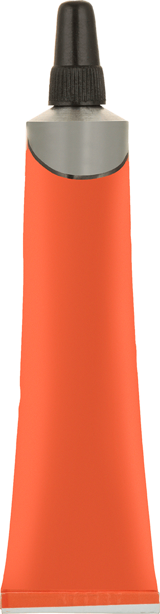 Kurcalama ve Titreşim Algılama Boyası, Turuncu, Sertleşmesi 40 Dakika Sürer, 1 FL. oz. Tüp — Turuncu, 40 min., 10 gün