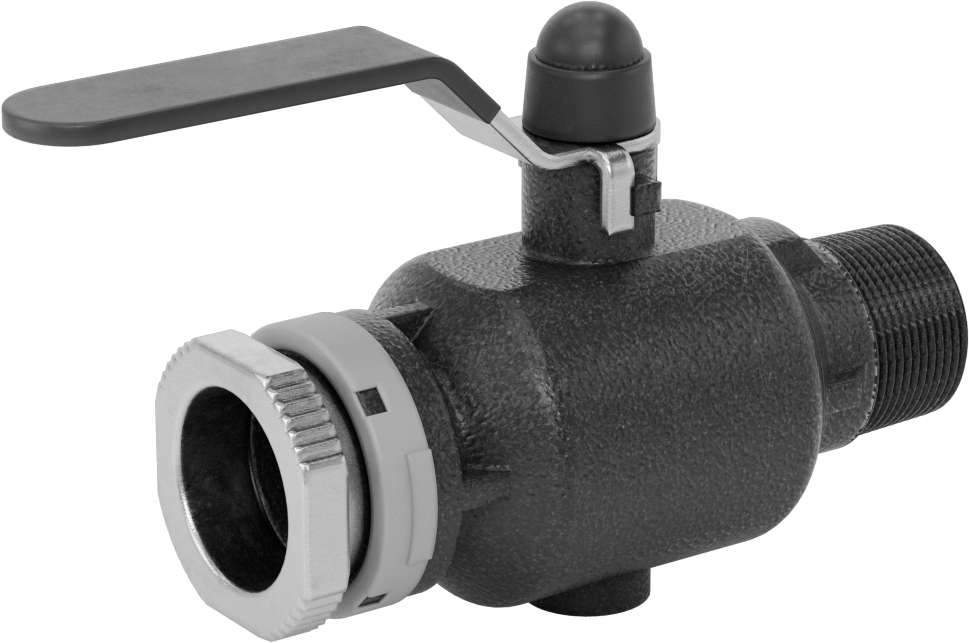 Basınçlı Hava için Hızlı Bağlantı Boru Bağlantı Parçası, 1-1/2" Boru Dış Çapı x 1-1/4 NPT Erkek Bilyalı Vana, Gri — Düz, Quick Connect, T…