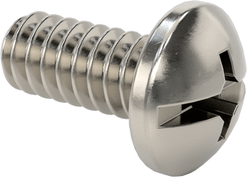 Silindir Başlı Kombinasyonlu Phillips/Oluklu Vidalar, 4-40 Diş, 1/4" Uzunluk