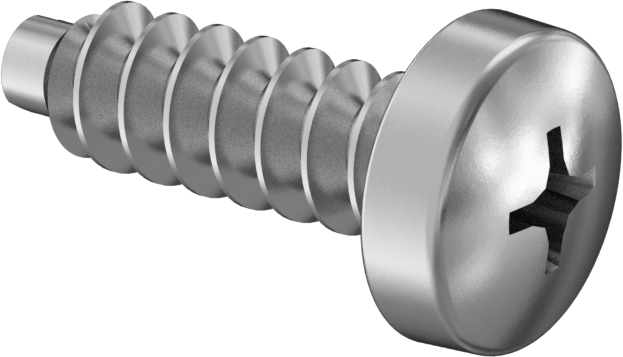 18-8 Paslanmaz Çelik Phillips Yuvarlak Başlı Delme Vidaları, Metal için, 10 Numaralı Vida Boyutu, 5/8" Uzunluk
