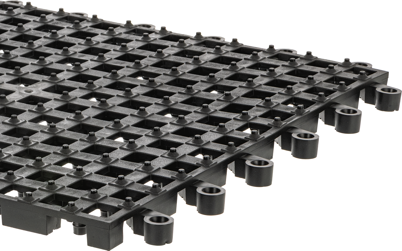 Yüksek Çekişli Kilitli Drenaj Paspası, 18" Genişlik x 18" Uzunluk x 7/8" Kalınlık — Açık, Çıkıntılar, 18", Drainage, Interlocking, Traction