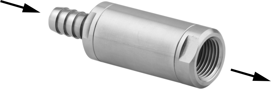 Tırnaklı Bağlantı Parçalı Ağır Hizmet Tipi Çekvalf, 1/4" Tırnaklı Erkek Giriş x 1/4" NPT Dişi Çıkış