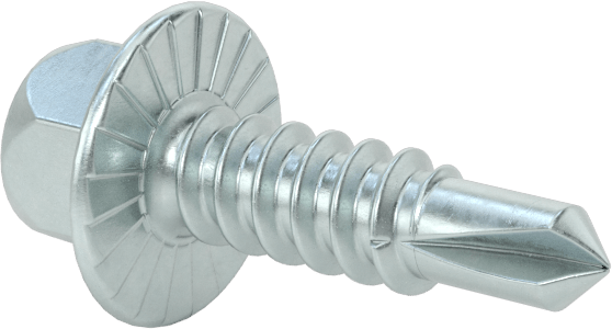 Metal için Sıyırmaya Dayanıklı Delme Vidaları, Standart Başlık, Çinko Kaplı Çelik, 12 Numaralı Boyut, 3/4" Uzunluk