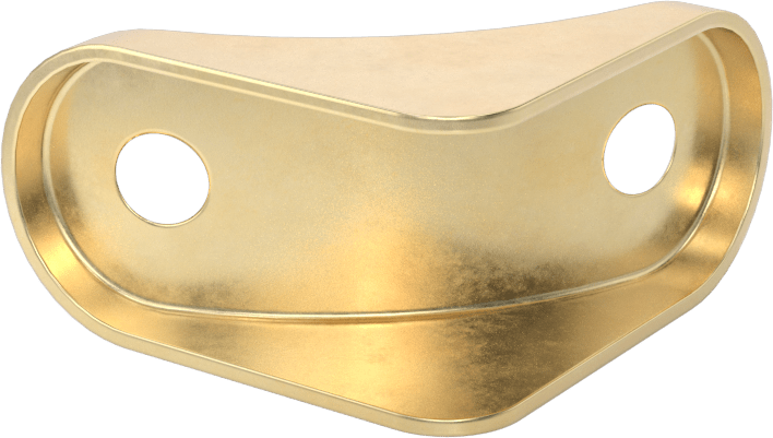 Köşe Braketi, Pirinç Kaplamalı Çelik, 1-3/8" x 1-3/8" x 3/4"