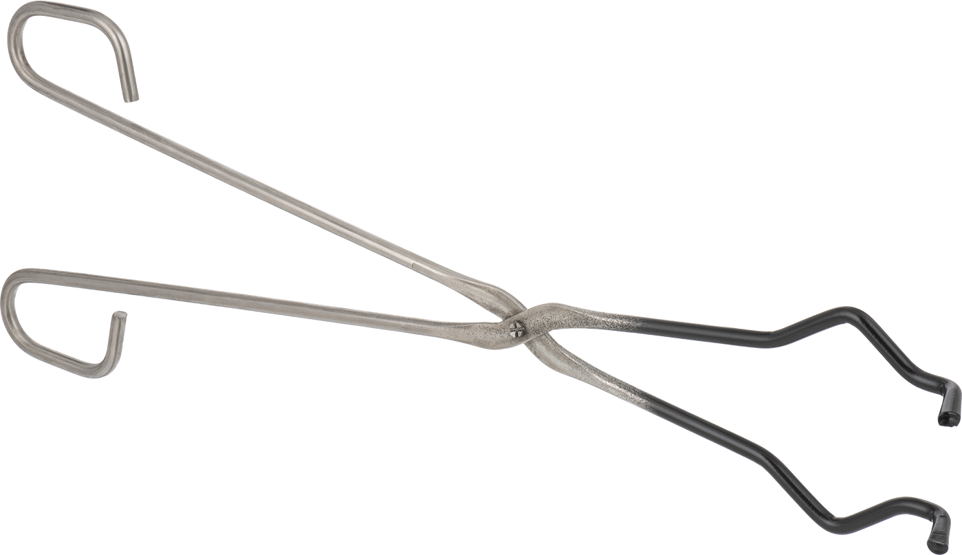 Cam Eşya Maşası, PTFE Kaplı Kavisli ve Düz Çene, 18" Toplam Uzunluk — Kavisli ve Düz, Paslanmaz Çelik, 18"
