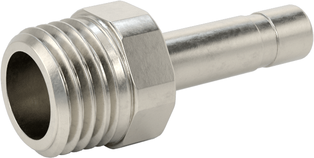 Gıda ve İçecek için Paslanmaz Çelik Bas-Bağlan Bağlantı Parçası, Düz Adaptör 1/4" Boru Gövde Dış Çapı x 1/4 NPT Erkek