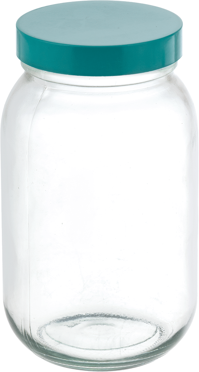 Şeffaf Cam Kavanoz, PTFE Plastik Contalı, 16 FL oz/475 ml Kapasite — Glass, Phenolic, Plastic, PTFE, Soda-Lime Glass, 16 fl. oz., 475 ml,…
