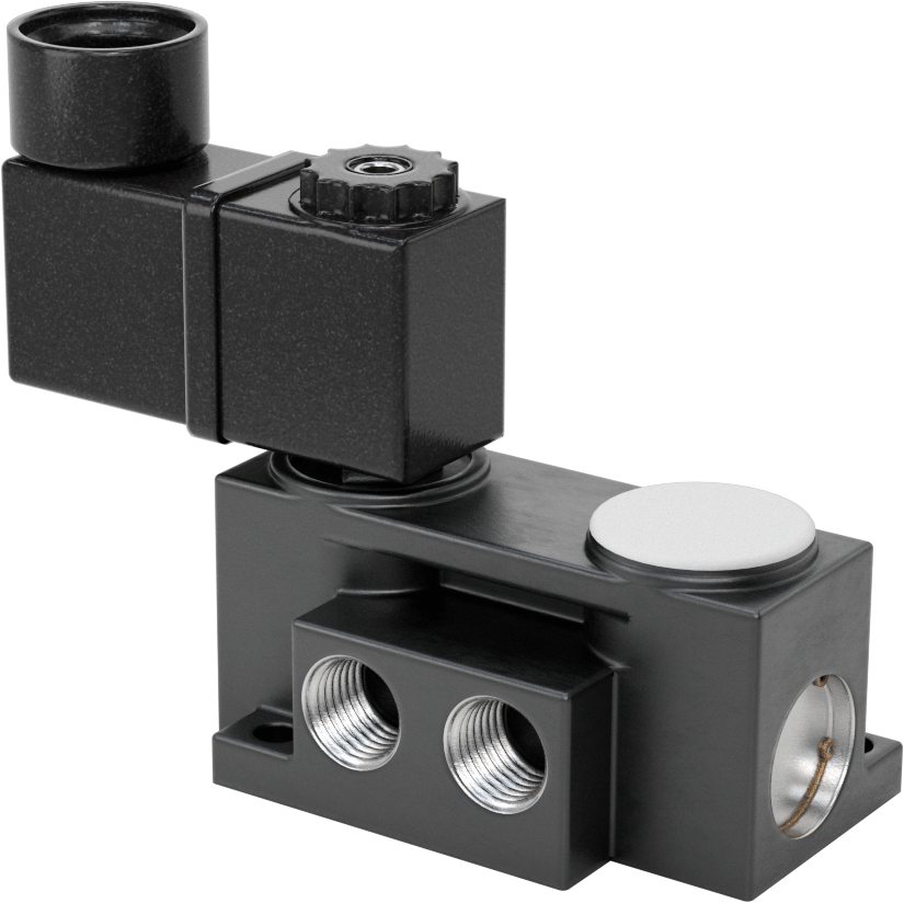 Elektrikli Hava Yön Kontrol Vanası, İki Eylemli, Tek Solenoid, 1/4 NPT, 56 scfm, 12V DC