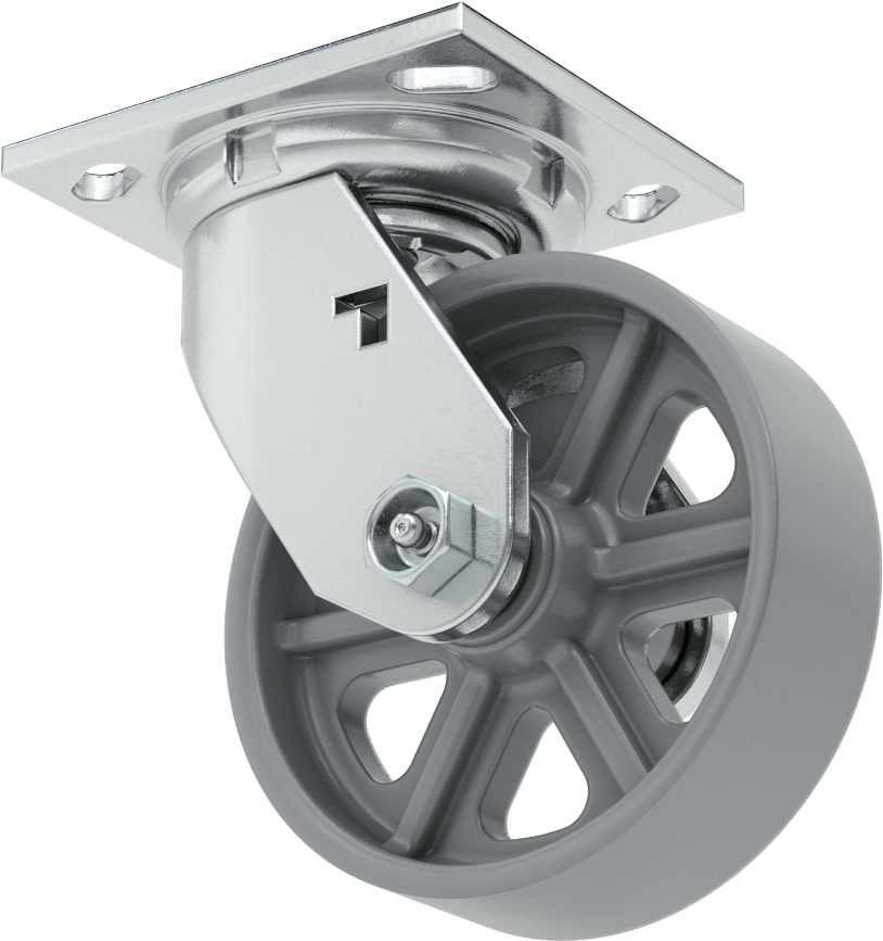 4-1/2" x 4" Montaj Plakalı Samson Tekerlek, 5" Çapında Metal Tekerlekli Döner