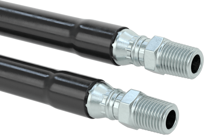 Aşırı Basınçlı Su Hortumu, Buna-N, 1/4 x 1/4 NPT Erkek Bağlantı Parçaları, 1/4" İç Çap, 9/16" Dış Çap — 1⁄4, Su, NPT