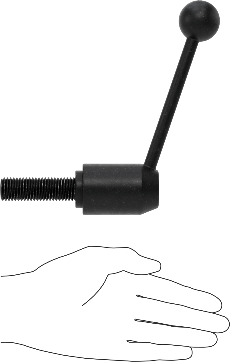 Çelik Ayarlanabilir Tutamak, 3/4"-10 Dişli 2-3/8" Uzunluğunda Saplamalı, 4-5/8" Çıkıntı
