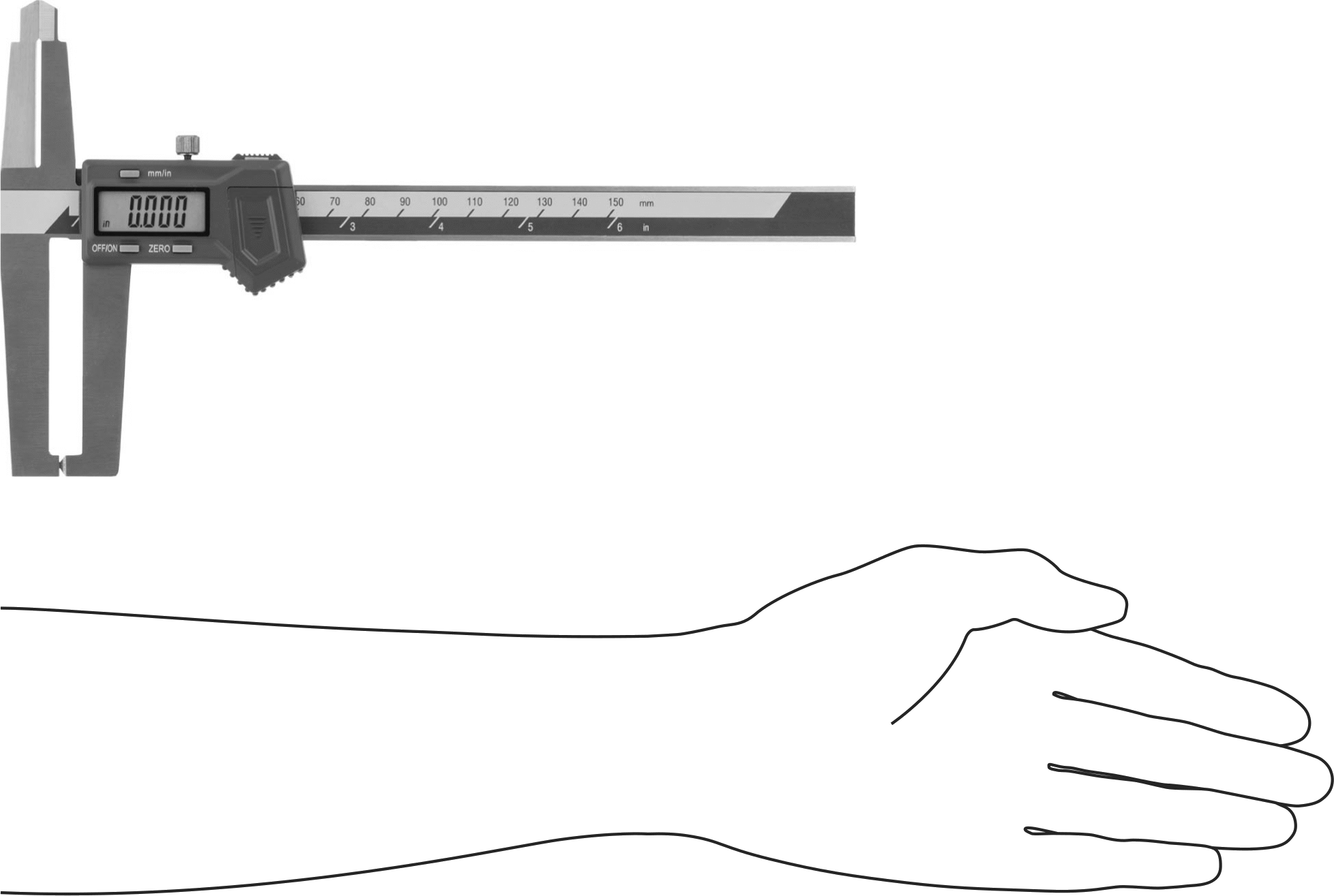 Frenler için Kaliper, Zigbee Bağlantılı, 0" ila 6" ve 0 ila 150 mm Ölçüm Aralığı