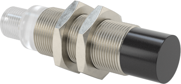 Uzun Mesafeli Metal Nesne Yakınlık Anahtarı, AC, 3 Kutuplu Mikro M12 Konektörli Çıkıntılı, 18 mm Çap