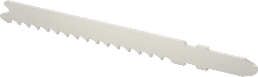 T-Saplı Dekupaj Testere Bıçağı, Plastik için, 4" Uzunluk x 5/16" Genişlik, 6 Diş İnç Başına